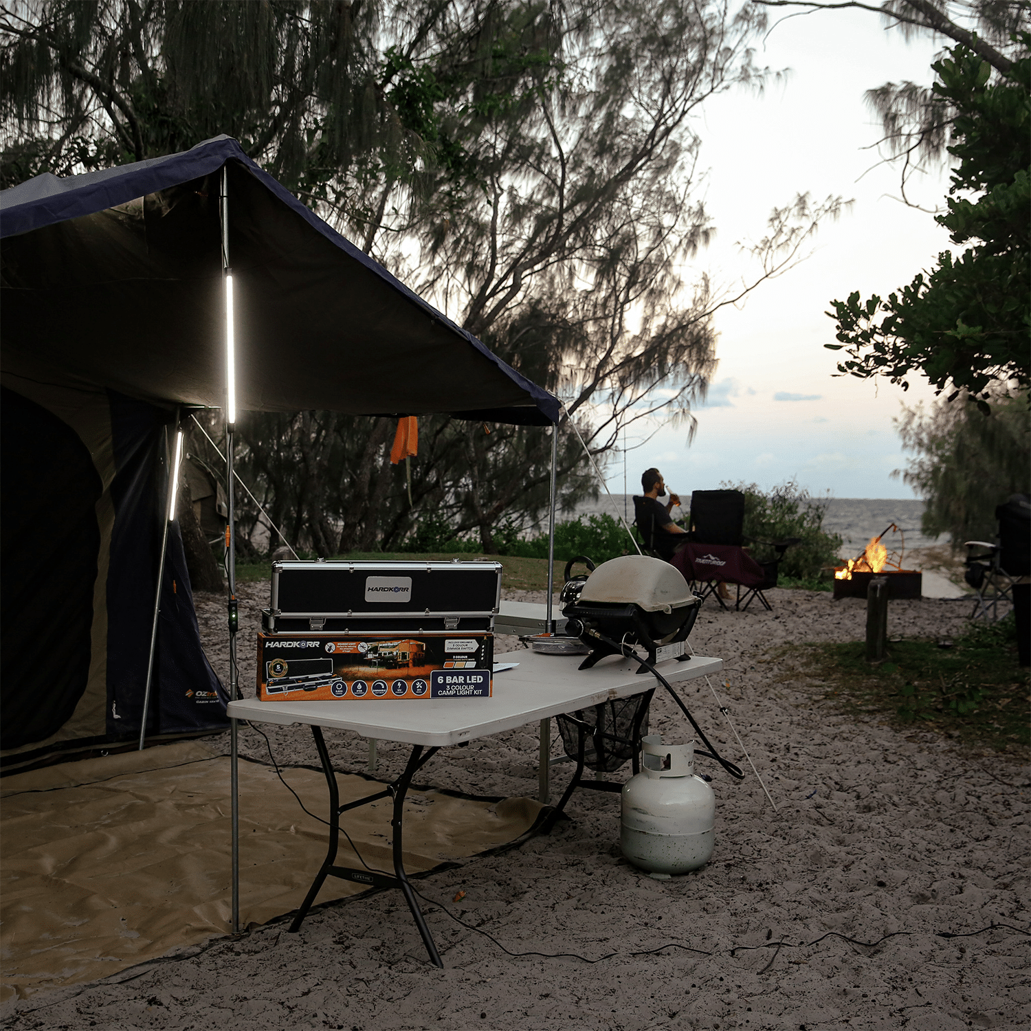 Image of HARDKORR 6 Bar Tri - Colour LED Camp Light Kit - CAMPKITOW6D 6 Hardkorr