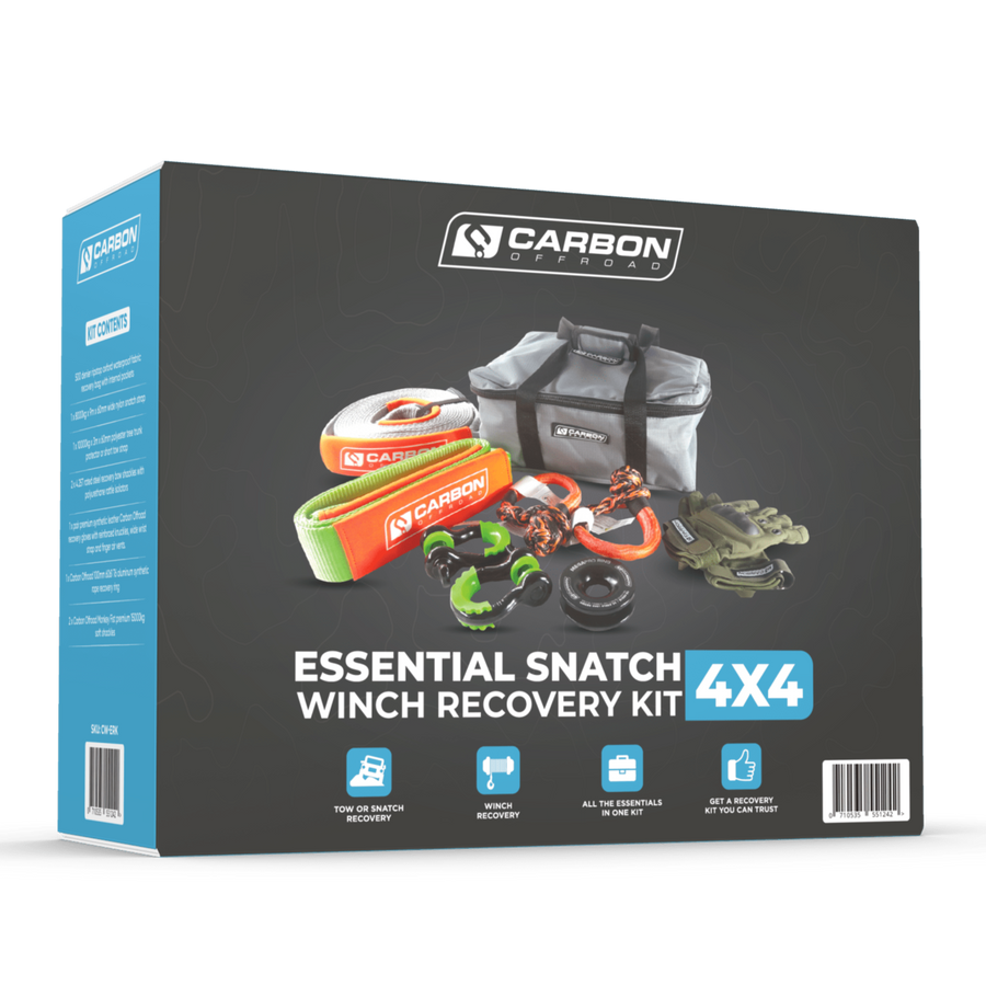 Carbon Offroad Essential Snatch and Winch 4x4 Recovery Kit - NEW 2023 Update - CW-ERK 2