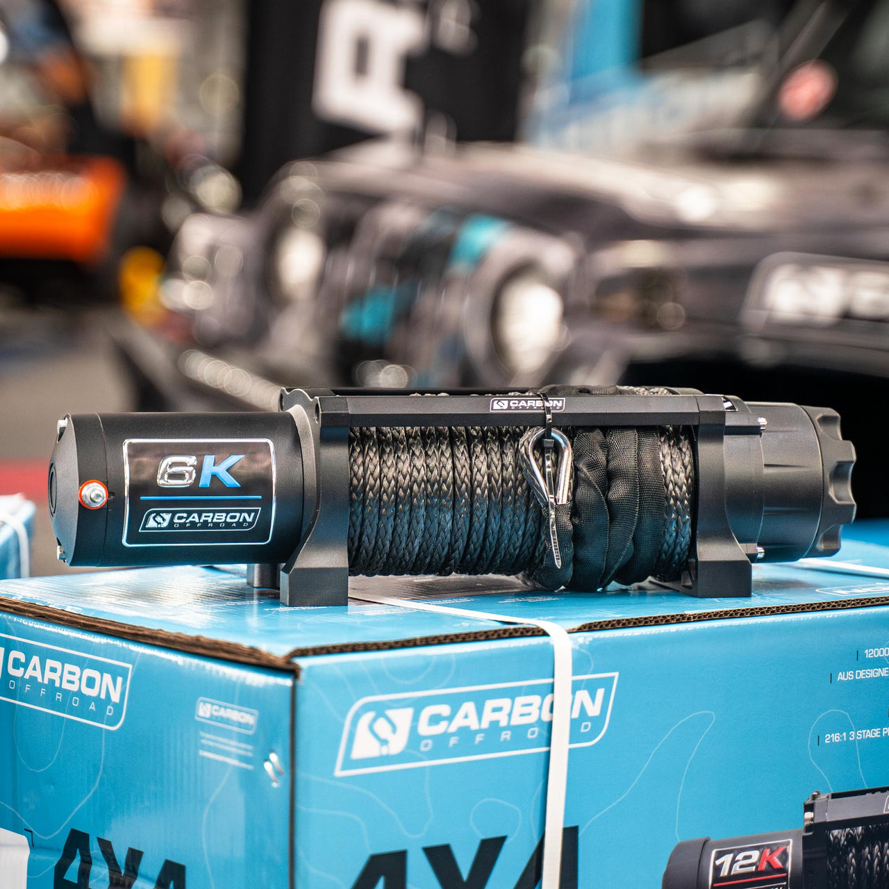 Carbon Offroad Long Drum 6000lb ATV/Small 4X4 Winch