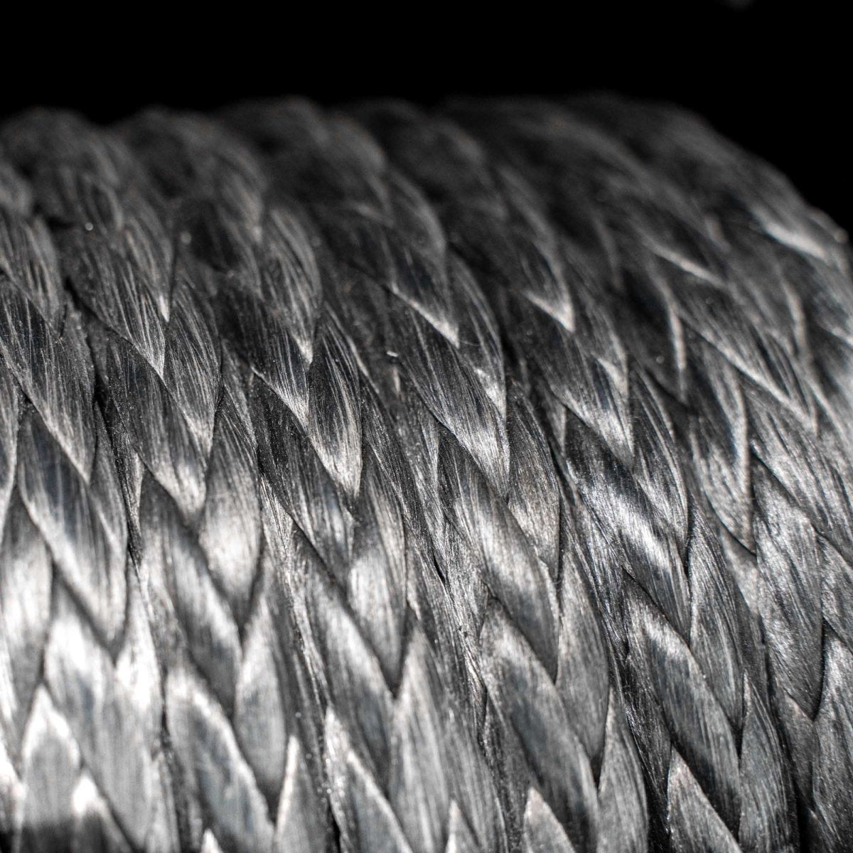 Carbon Offroad 26m x 12mm Standard Winch Rope Kit - Black