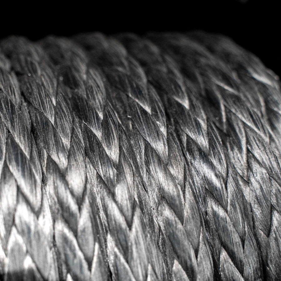 Carbon Offroad 26m x 12mm Standard Winch Rope Kit - Black