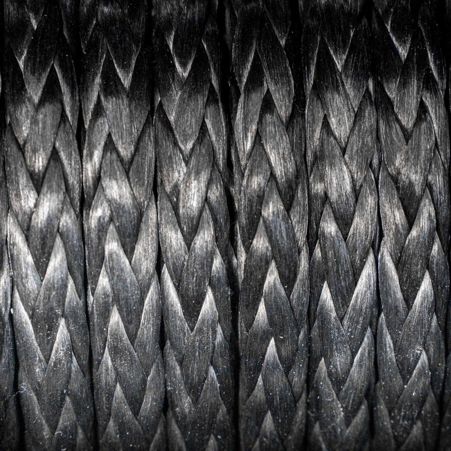 Carbon Offroad 26m x 12mm Standard Winch Rope Kit - Black