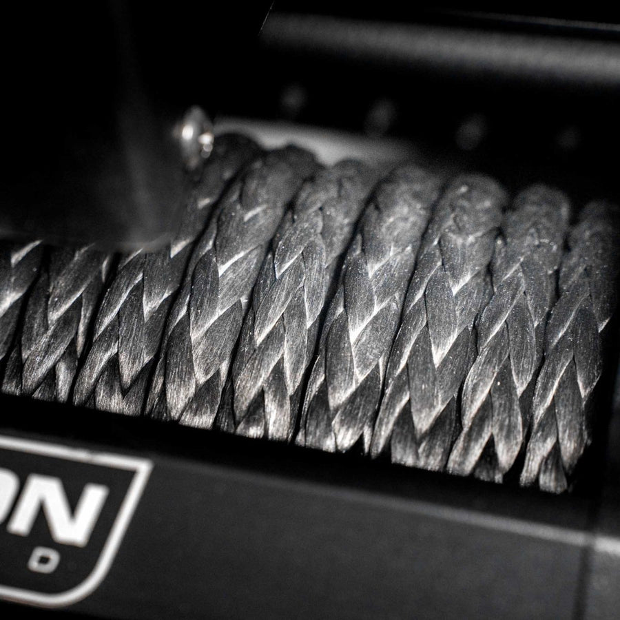 Carbon Offroad 26m x 12mm Standard Winch Rope Kit - Black