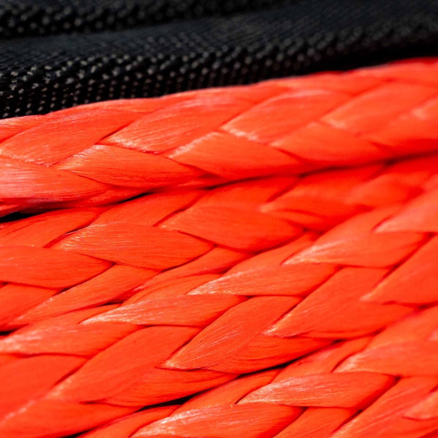 Carbon Winches 24m x 10mm Red Synthetic Rope Spliced with thimble