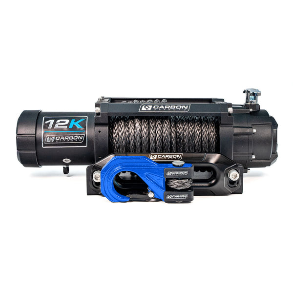 Carbon 12K V3X winch with blue MegaPro hook