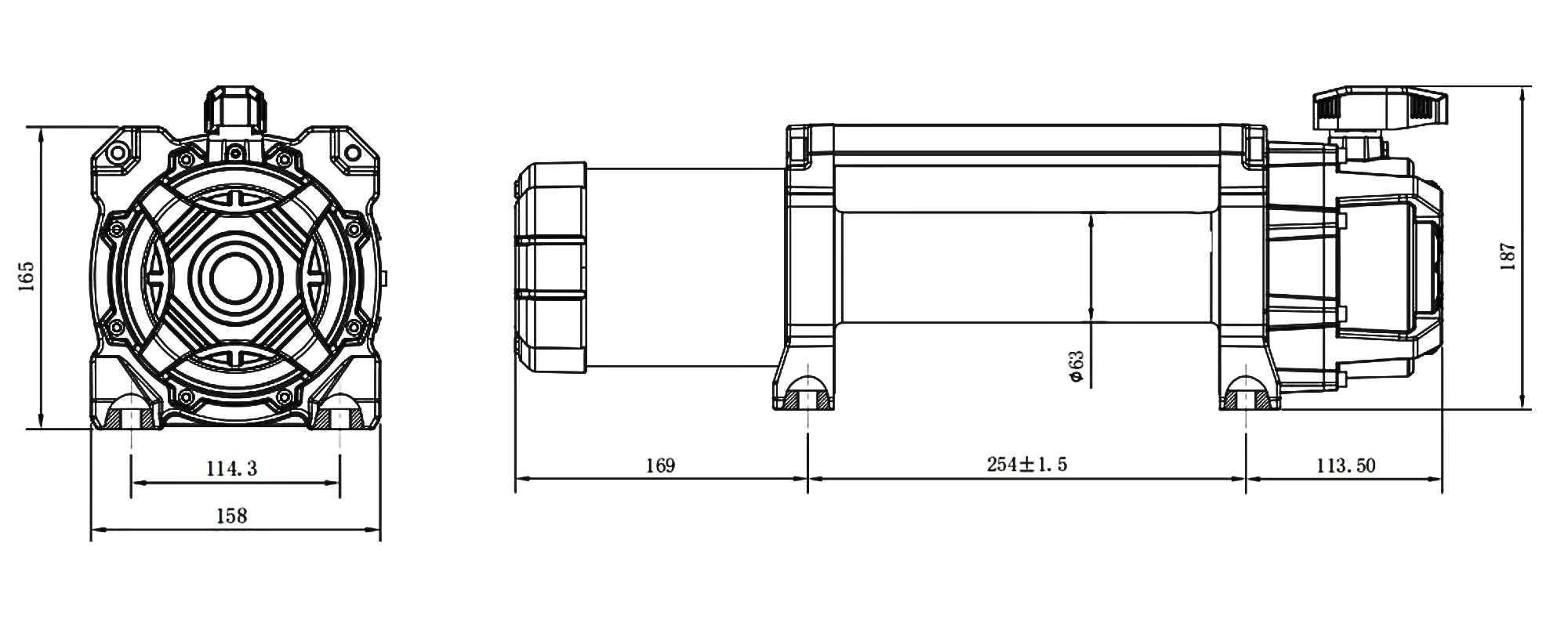 Carbon Scout Pro - 10000lb Winch V3 product diagram