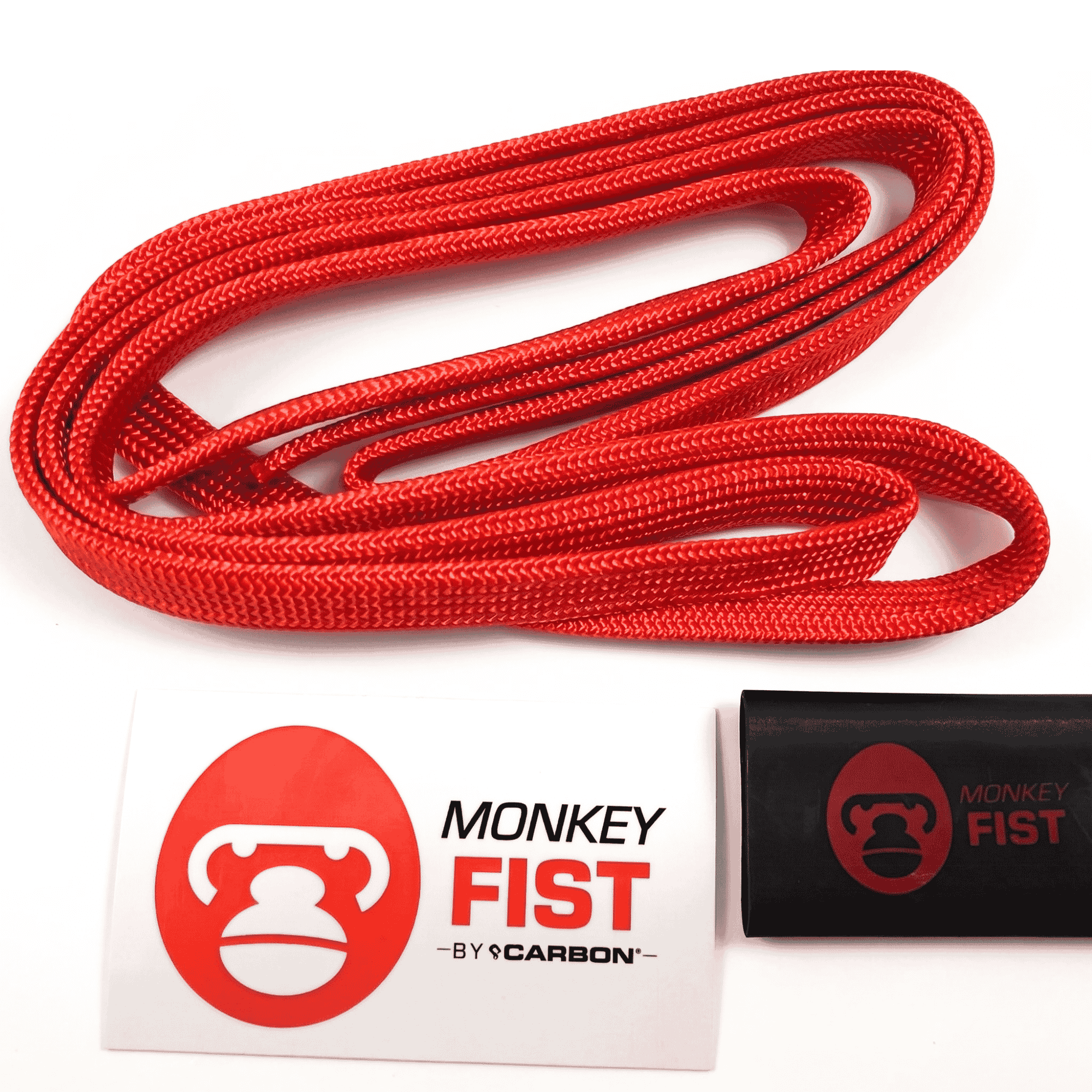Image of Red Carbon Winch Monkey Fist Coloured Rope Sheath