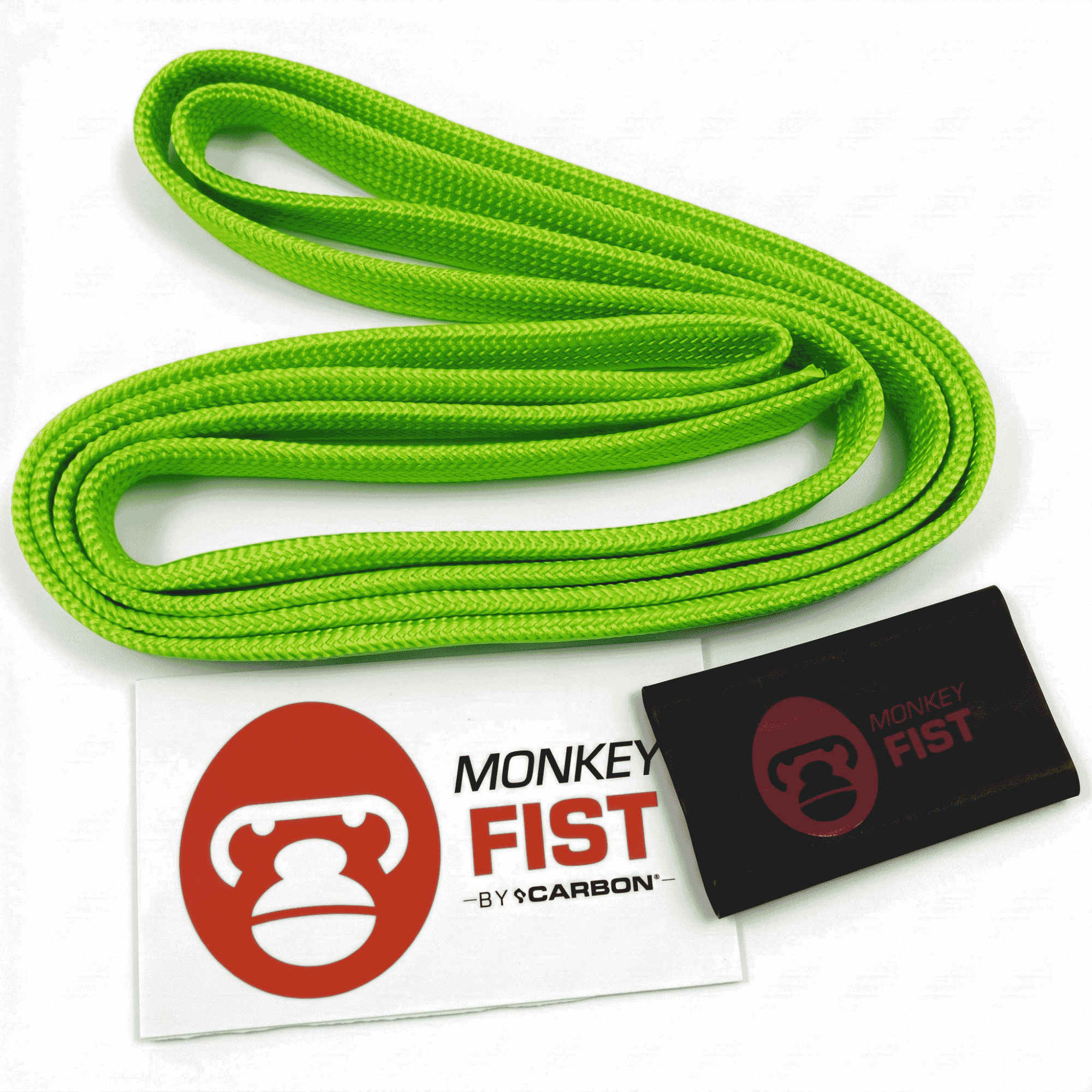 Image of Green Carbon Winch Monkey Fist Coloured Rope Sheath
