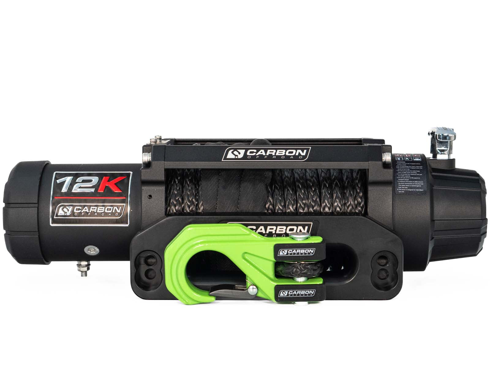 Carbon 12K - 12000lb Winch With Green Hook V3