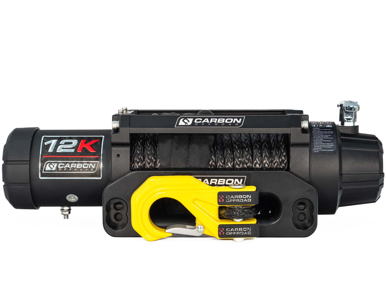 Carbon 12K - 12000lb Winch With Yellow Hook V3