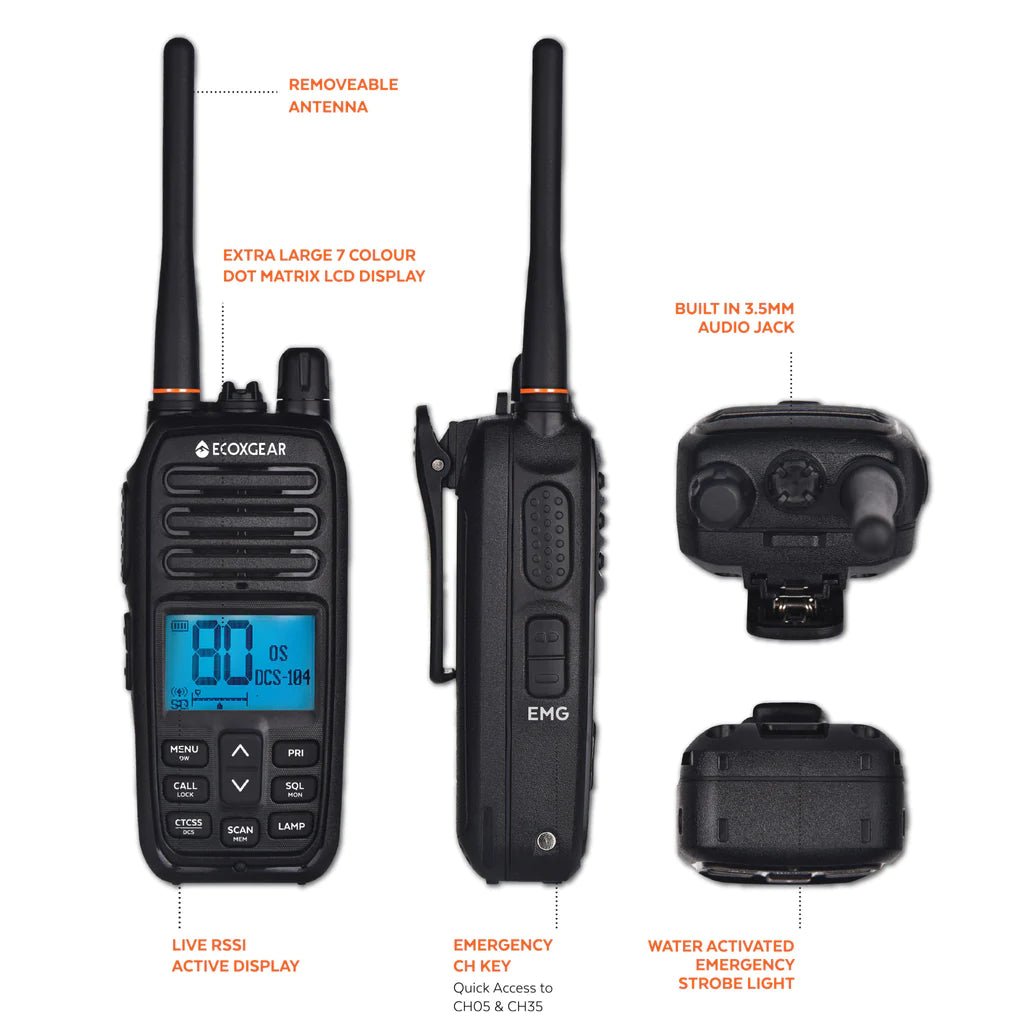 Image of ECOXGEAR ECOXTALK 5.0W MAX Output Power EXG500 UHF CB Handheld Radio - EXG500 6