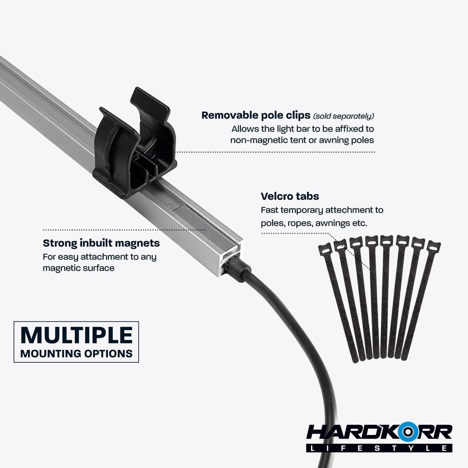 Image of HARDKORR Lifestyle 4 Bar Orange/White LED Camping Light Kit - HKLSCAMP4 3 Hardkorr
