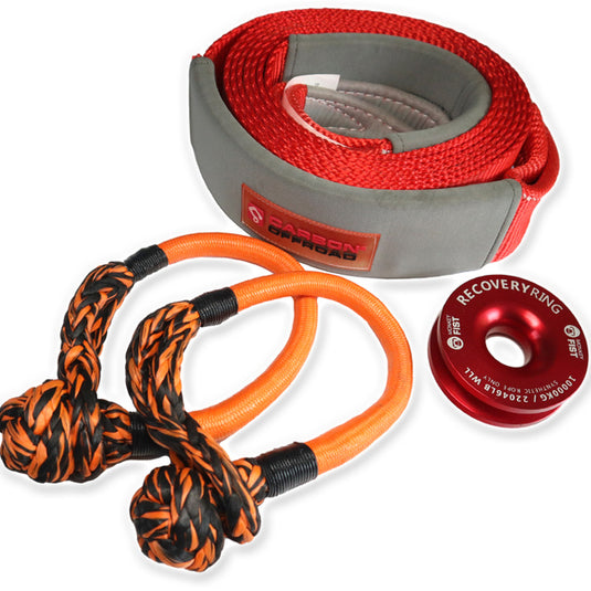 Carbon 5m 12T Tree Trunk Protector, 2 x Soft Shackles, Recovery Ring Combo Deal
