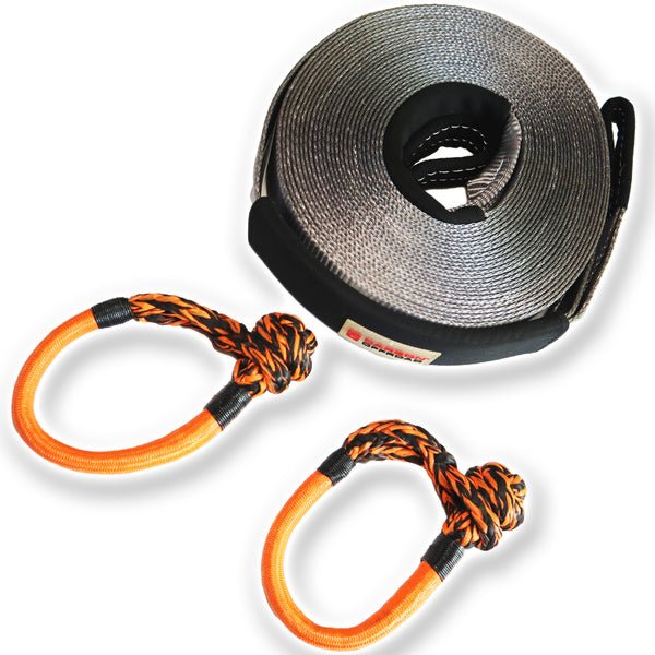 Load image into Gallery viewer, Carbon 20m 8T Winch Extension Strap and 2 x Soft Shackle Combo Deal - CW-COMBO-8TWES-MFSS 3
