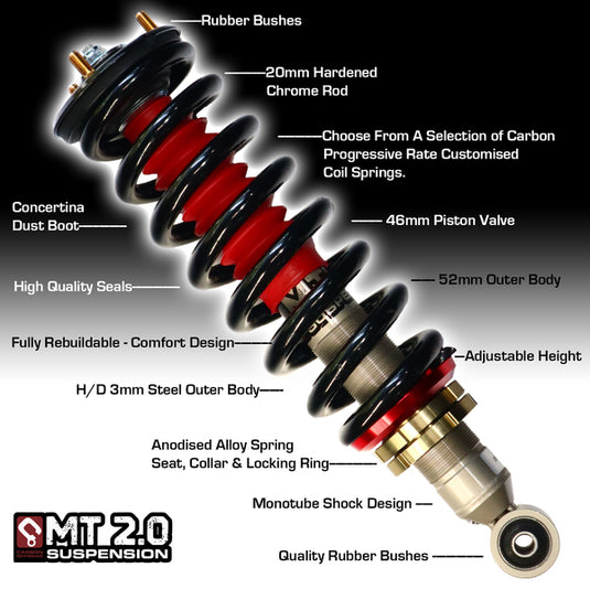 MT 2.0 Mazda BT-50 2011-5 - 2020 Front Adjustable Struts 2-3 Inch