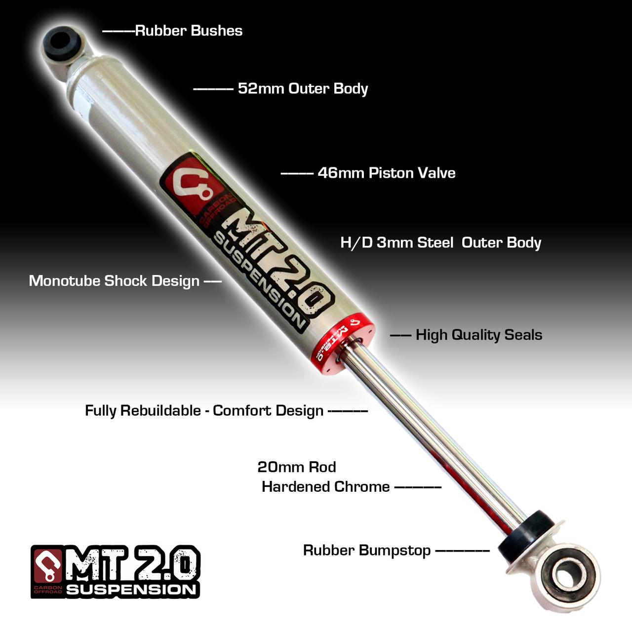 MT2.0 Holden Trailblazer 2012-2020 Strut Shock Kit 2-3 Inch - MT20-HOLDEN-TRAIL-12 6