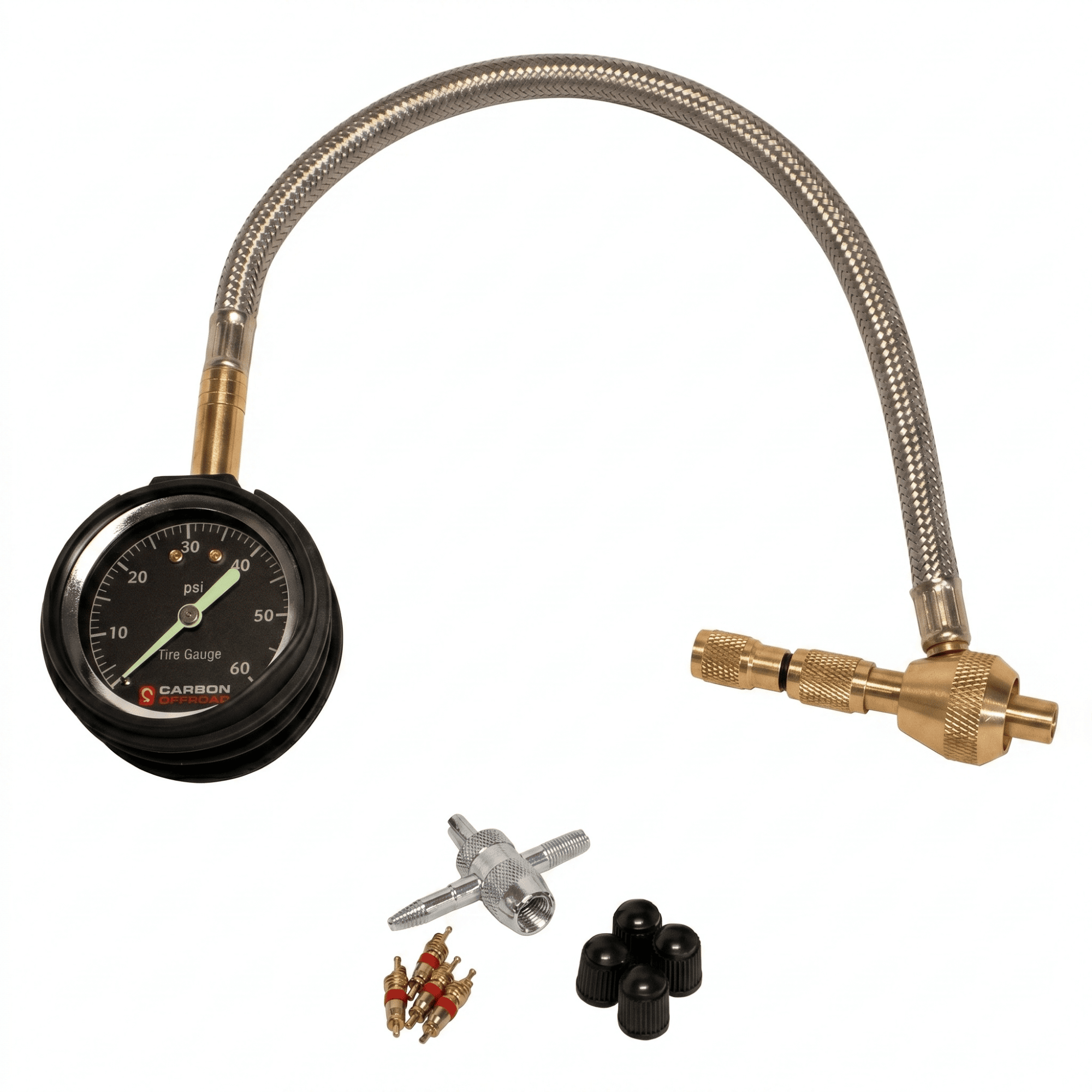 Image of Carbon Offroad Speedy Tyre Deflator / Pressure Gauge Analogue or Digital - CW-TDK-A 1