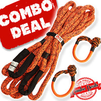 Thumbnail for Carbon 4x4 Kinetic Rope and 2 x Soft Shackle Combo Deal - CW-COMBO-HR1022-1474 2