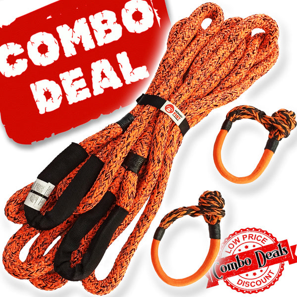 Load image into Gallery viewer, Carbon 4x4 Kinetic Rope and 2 x Soft Shackle Combo Deal
