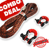 Thumbnail for Carbon 4m 14000kg Bridle Recovery Rope and 2 x Bow Shackle Combo Deal - CW-COMBO-HT0054-SHAK45 2