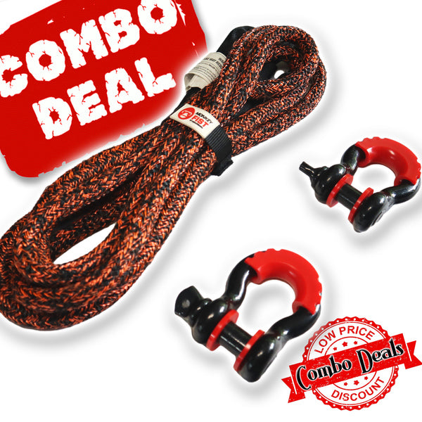 Load image into Gallery viewer, Carbon 4m 14000kg Bridle Recovery Rope and 2 x Bow Shackle Combo Deal - CW-COMBO-HT0054-SHAK45 2
