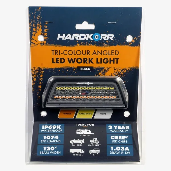 HARDKORR XDW SERIES TRI-COLOUR 45? ANGLED LED WORK LIGHT - HKXDWOW45B 7