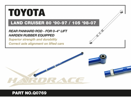 Fits Toyota LAND CRUISER 80 '90-97/ 105 '98-07/ LX450 '95-97 REAR PANHARD ROD - FOR 0-4" LIFT