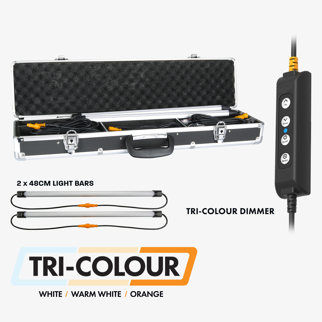 HARDKORR 2 Bar Tri-Colour LED Camp Light Kit