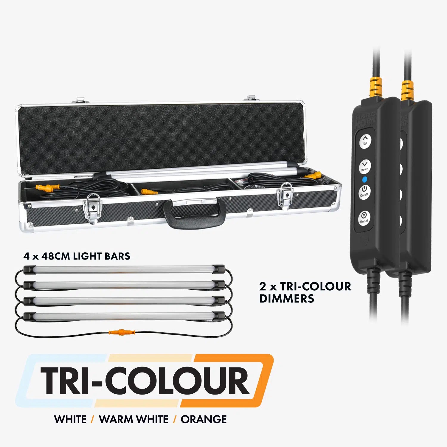 Image of HARDKORR 4 Bar Tri - Colour LED Camp Light Kit - CAMPKITOW4D 2 Hardkorr