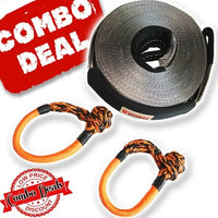 Thumbnail for Carbon 20m 8T Winch Extension Strap and 2 x Soft Shackle Combo Deal - CW-COMBO-8TWES-MFSS 1