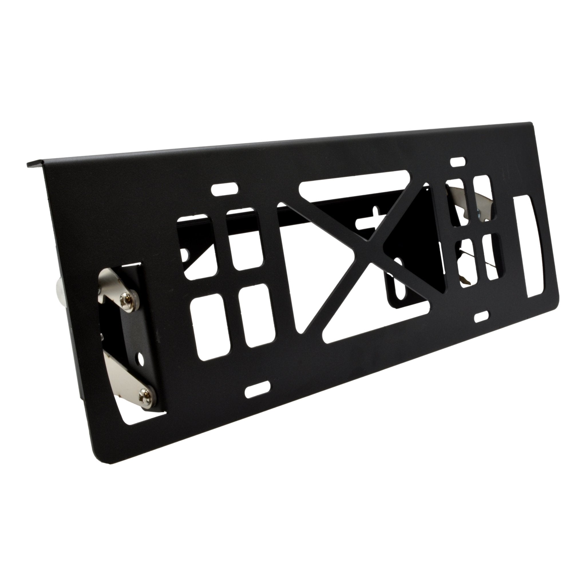 Image of Carbon Offroad Stainless Steel Black Powdercoat Pull Up Number Plate Bracket - CW-NPBV2 1