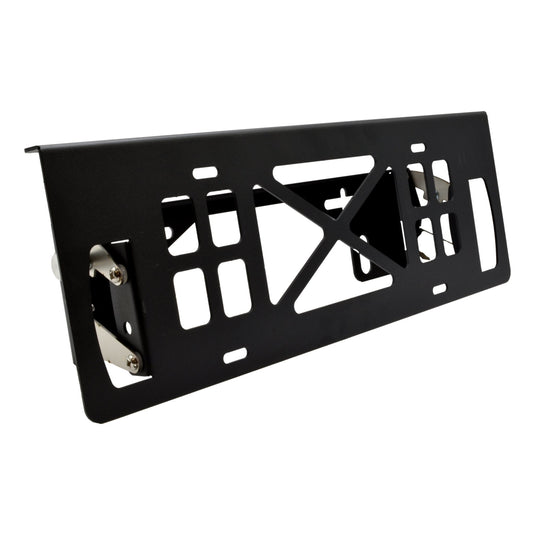 Carbon Offroad Stainless Steel Black Powdercoat Pull Up Number Plate Bracket - Carbon Offroad