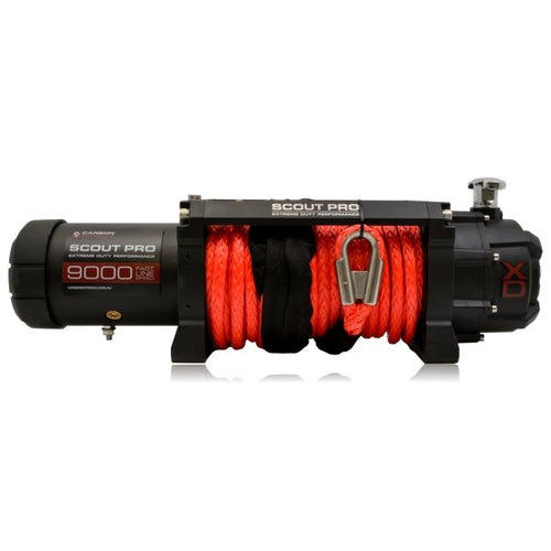 Carbon Scout Pro 9.0 Extreme Duty 9000lb Ultra High Speed Electric Winch - Carbon Offroad