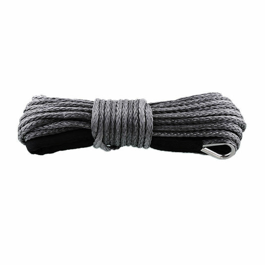 Carbon Winch 12000lb 24m x 10mm Synthetic Black Winch Rope Replacement - Carbon Offroad