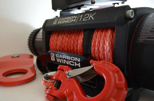 Carbon Winches Australia 24m x 10mm Synthetic Rope Spliced with thimble - Carbon Offroad