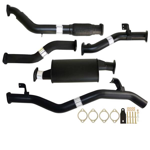 Fits Toyota LANDCRUISER 79 SERIES VDJ79 4.5L 1VD-FTV SINGLE CAB, DOUBLE CAB # DPF REPLACE# 3" TURBO BACK CARBON OFFROAD EXHAUST WITH MUFFLER ONLY - TY227-MO 1