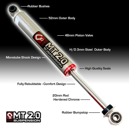 MT2.0 Toyota 80/105 Series Shock Kit 2-3 Inch - Carbon Offroad