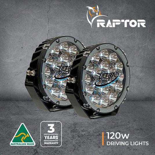 Raptor 120 LED 9″ Driving Light (Pair) - Carbon Offroad