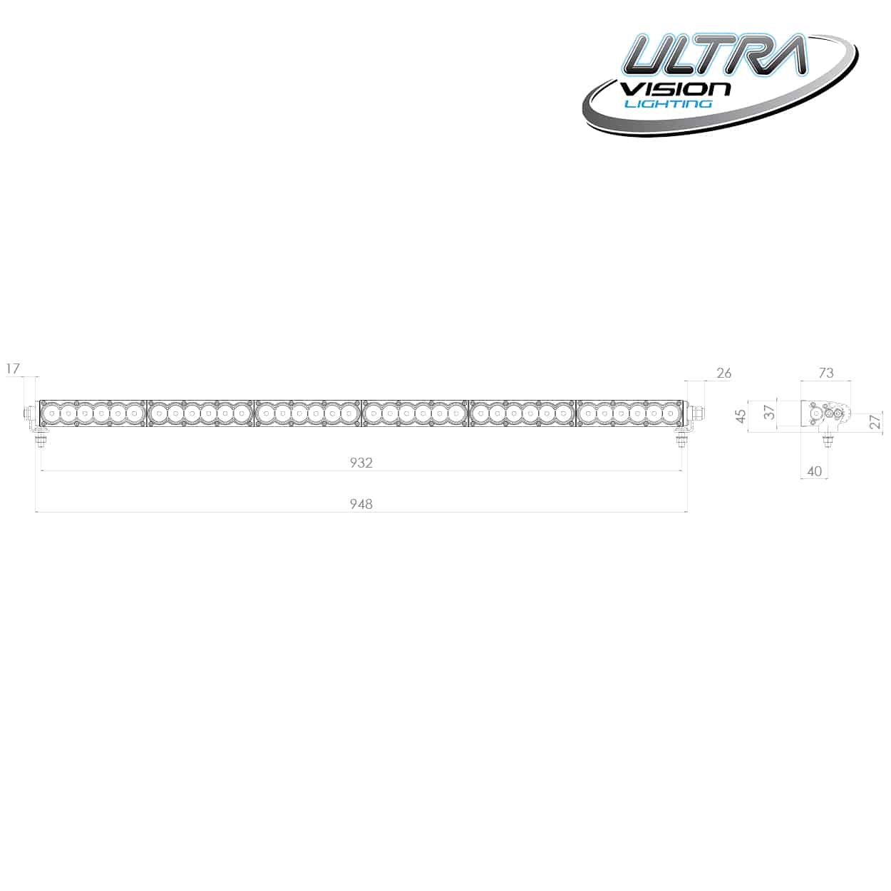 Raptor 180 LED 39″ Light Bar - 6