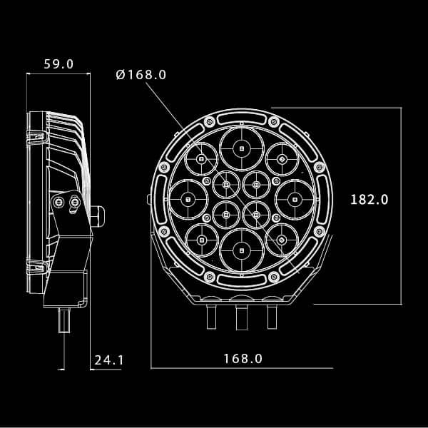 Image of Raptor 70 LED 7″ Driving Light (Pair) - RAP070DL4V2/PR 7