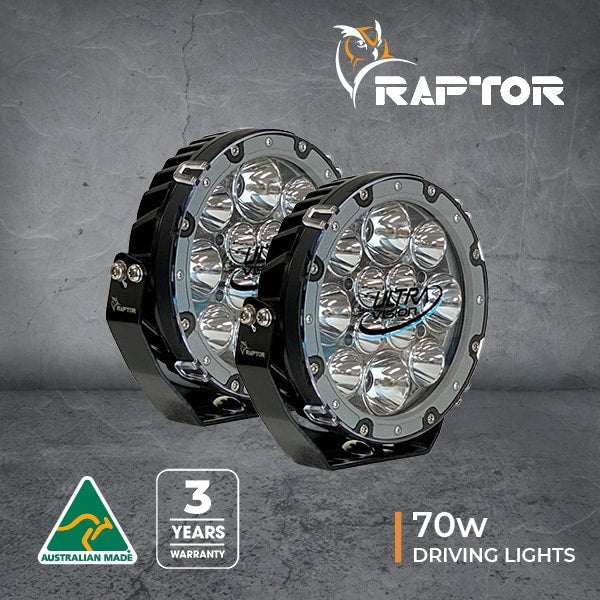 Image of Raptor 70 LED 7″ Driving Light (Pair) - RAP070DL4V2/PR 1