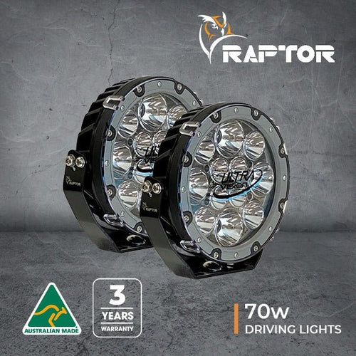 Raptor 70 LED 7″ Driving Light (Pair) - Carbon Offroad