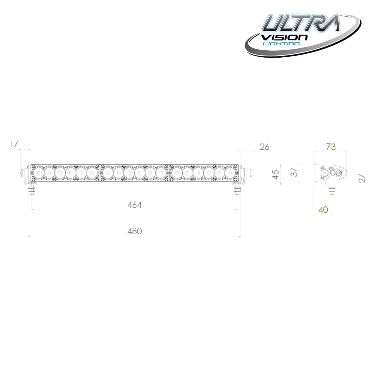 Image of Raptor 90 LED 20.5″ Light Bar Number Plate Kit - 6