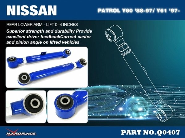 Load image into Gallery viewer, REAR UPPER ARM LIFT 0~4INCHES NISSAN, PATROL, Y60 GQ 1988-97, Y61 GU 97- - Carbon Offroad
