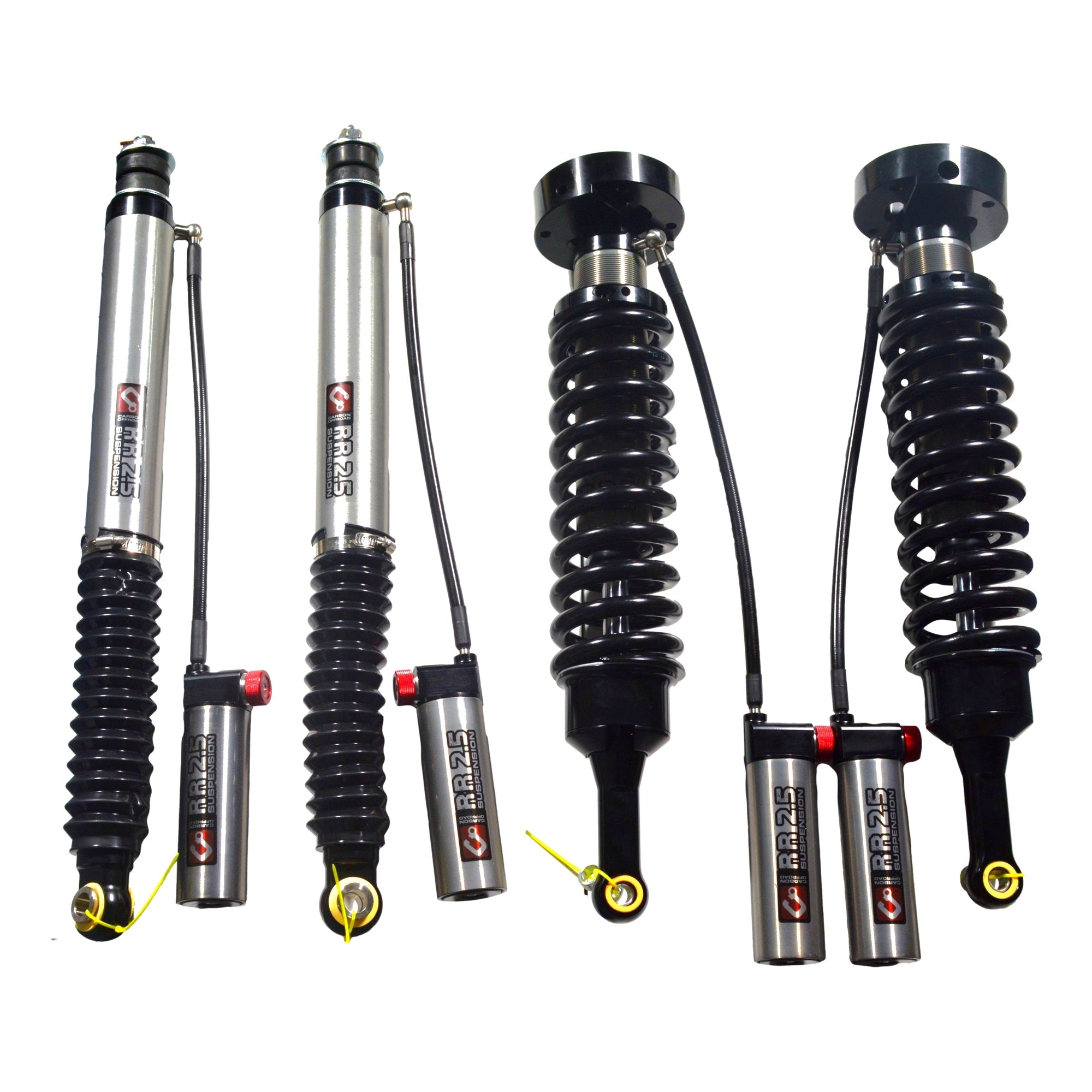 Image of RR2.5 Fits Toyota 200 Series Landcruiser Premium Monotube Remote Reservoir Coilover Shocks and Rear shocks kit - RR25-TOYOTA-LC200 1