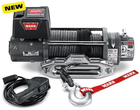 Load image into Gallery viewer, Warn M8000-s Winch (Synthetic Rope) - Carbon Offroad
