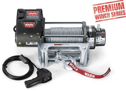 Warn M8000 Winch (12V) Steel Wire Rope - Carbon Offroad